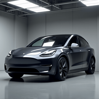 Tesla owner Alex P. with his Model Y after PPF installation