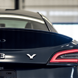 Tesla Model Y one-piece rear window tint installation in Encino