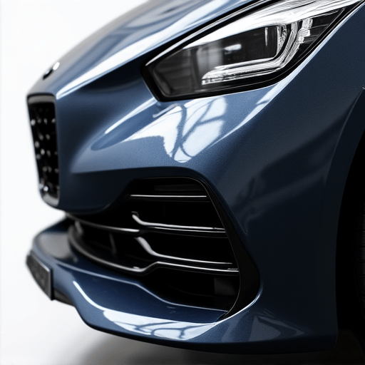 Luxury car front end wrapped in clear bra undergoing professional installation in Santa Clarita