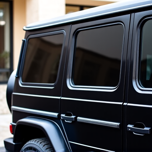 Luxury SUV receiving XPEL Prime XR Plus window tinting in Santa Clarita. Includes xpel windshield protection film for enhanced safety and comfort.