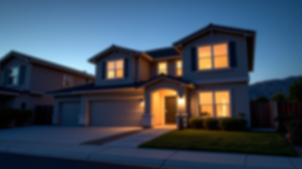 home exterior with tinted windows at dusk in Santa Clarita