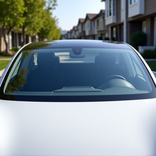 Tesla Model 3 with XPEL Prime XR Plus windshield tint in Sherman Oaks, CA. High heat rejection film applied to a luxury electric vehicle for ultimate UV protection.