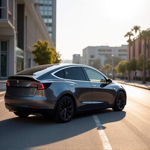Tesla Model Y with XPEL Prime XR ceramic window tint in Sherman Oaks, CA, near the Sherman Oaks Galleria. Optimal heat rejection for electric vehicle.