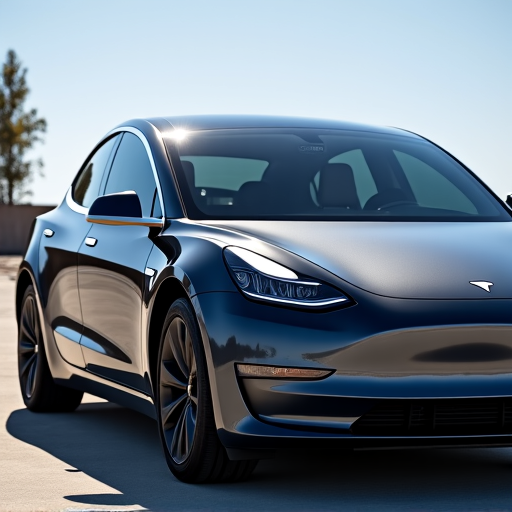 Tesla Model 3 with newly installed XPEL ceramic tint in Valencia. Highlight of clear ceramic options reducing interior temperatures.