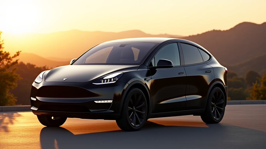 Tesla Model Y with pristine ceramic window tinting, showcasing the mobile service for luxury vehicles in Granada Hills at O'Melveny Park while highlighting the expertise in high-end automotive protection and optimal heat rejection for the San Fernando Valley climate